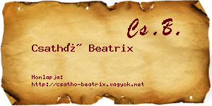 Csathó Beatrix névjegykártya
