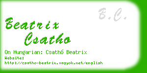 beatrix csatho business card